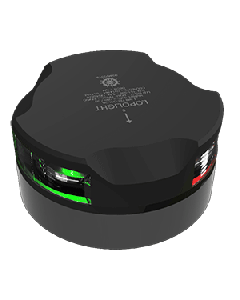 Lopolight Tri-Color Navigation Light - 1nm/112.5&deg; + 112.5&deg; - Black Housing - Single - Horizontal Mount 101-005-B