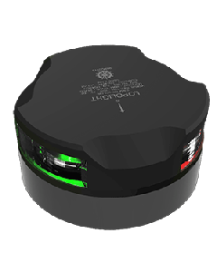 Lopolight Tri-Color Navigation Light - 2nm/112.5&deg; + 112.5&deg; - Black Housing - Single - Horizontal Mount 201-005-B