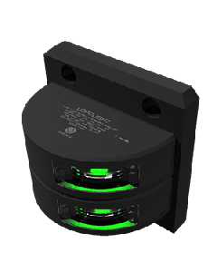 Lopolight Double Starboard SideLight - Vertical Mount - Black Housing - 2nm - Green 301-001ST-B