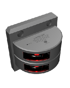 Lopolight Double Starboard SideLight - Vertical Mount - Silver Housing - 2nm - Red 301-002ST