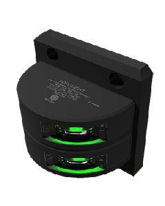Lopolight Double Green Starboard SideLight - 3nm - Black Housing - Vertical Mount 301-101ST-B