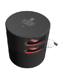 Lopolight Double Red Port Sidelight - 3nm - Black Housing - Horizontal Mount 301-109ST-B