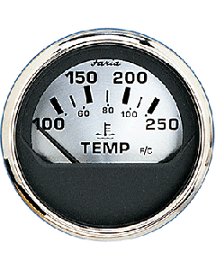 Faria 2" Water Temp Gauge (100-250F) - Spun Silver 16004