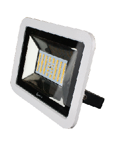 Lunasea 35W Slimline LED Floodlight, 12/24V, Cool White, 4800 Lumens, 3' Cord - White Housing LLB-36MN-81-00