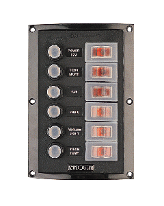 Sea-Dog Splash Guard Circuit Breaker Panel - 6 Circuit 424806-1