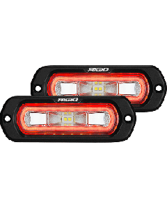 RIGID Industries SR-L Series Flush Mount Spreader Light - Black Housing - Red Halo 53222