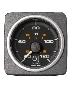 Veratron 52 MM (2-1/16") AcquaLink Coolant Temp Gauge 40&deg; to120&deg;C - Black Dial &amp; Bezel