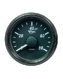 VDO SINGLEVIU 52MM (2-1/16") OIL PRESSURE GAUGE - 80 PSI A2C3833190030