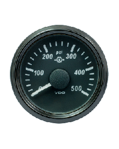 VDO SINGLEVIU 52MM (2-1/16") GEAR PRESSURE GAUGE - 500 PSI A2C3832740030
