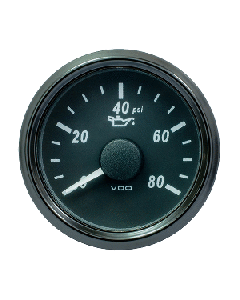 VDO SINGLEVIU 52MM (2-1/16") OIL PRESSURE GAUGE - 80 PSI A2C3833230030