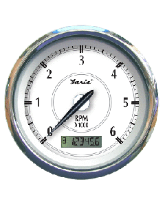 Faria Beede Instruments FARIA NEWPORT SS 4" TACH W/ HOURMETER (6000 RPM) GAS -  45004