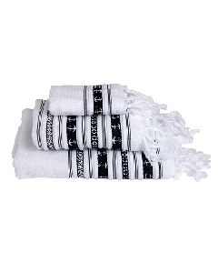 MARINE BUSINESS SANTORINI TOWEL SET ANCHORS WHITE 53103