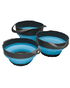 SURVIVE OUTDOOR LONGER FLAT PACK BOWLS & STRAINER SET 0140-1006