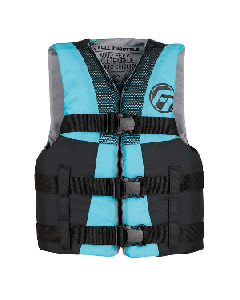 FULL THROTTLE TEEN NYLON LIFE JACKET - AQUA/BLACK 112200-505-010-22