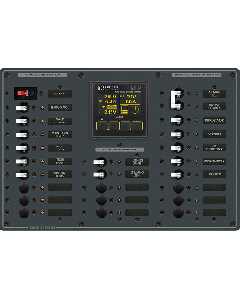 BLUE SEA 8413 CB PANEL 120VAC 12/24VDC AC MAIN + 8 POSITIONS 8413