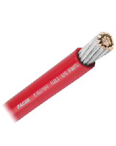 PACER RED 1/0 AWG BATTERY  CABLE SOLD BY THE FOOT WUL1/0RD-FT