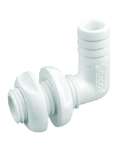 Attwood White Plastic 90 Degree Thru-Hull Connector - 3/4" Inner Diameter