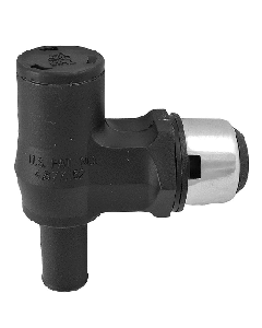 Attwood 90&deg; P-Trap Fuel Tank Vent - Black w/Stainless Steel Trim Cover