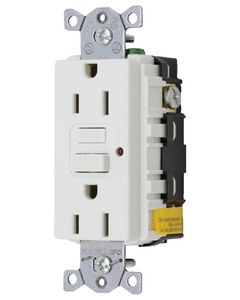 Hubbell 15A Self Test Gfr-White Hub Gfrst52Mw