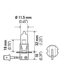 HELLA BULB 12V 35W PK22S T3.25 H335W