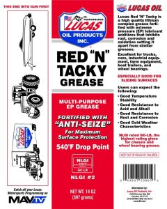 LUCAS OIL LUCAS OIL RED N TACKY SPRAY GREASE 11025