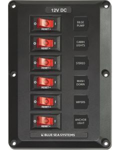 BLUE SEA PANEL BELOW DECK 12VDC 6PC 4352