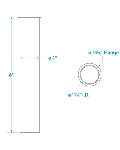 SEACHOICE DRAIN TUBE-1 X6 -BRASS SC50-19