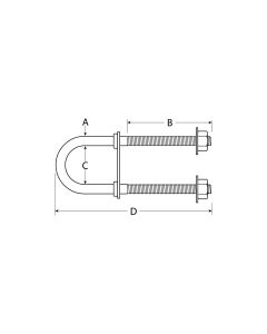ATTWOOD MARINE BOW EYE U-BOLT 3/8-16 X 2