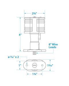 SEACHOICE MASTHEAD LIGHT-FIXED-3 1/4 BL