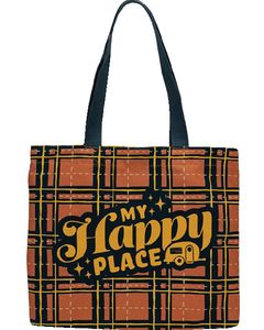 CAMCO RV TOTE MY HAPPY PLACE RED PLAID CRV 53482