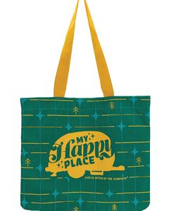 CAMCO RV TOTE MY HAPPY PLACE GREEN GRID CRV 53483