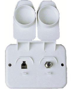 JR Products Phone/Cable Plate Polar White JRP 543A2A