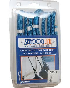 Sea-Dog Double Braided Nylon Fender Line  1/4" X 6' Blue SDG 302106006BL1
