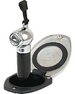 Scandvik S/S Recessed Shower Black Push Button Handle and 6' Nylon Hose SVK 12124P