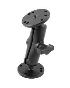 RAM Mount 1" Ball Double Socket Arm w/2 2.5" Round Bases - AMPS Hole Pattern