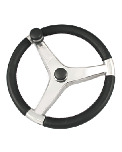 Schmitt Evo Pro 316 Cast Stainless Steel Steering Wheel w/Control Knob - 13.5" Diameter 7241321FGK