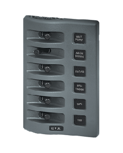 Blue Sea 4307 WeatherDeck&reg; 12V DC Waterproof Switch Panel - 6 Position 4307