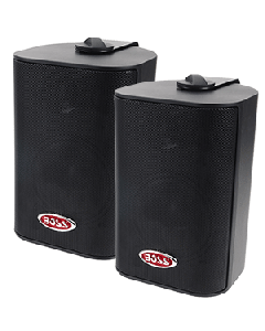 Boss Audio MR4.3B 4" 3-Way Marine Enclosed System Box Speaker - 200W - Black MR4.3B