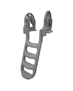 Dock Edge Stand-Off Flip-Up Polyethylene Roto Molded 4-Step Dock Ladder - Grey 2084-F