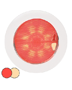 Hella Marine EuroLED 150 Recessed Surface Mount Touch Lamp - Red/Warm White LED - White Plastic Rim 980630102