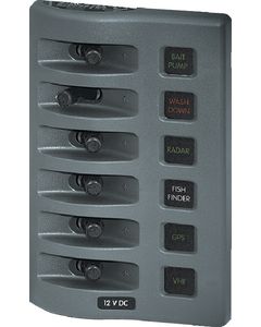Blue Sea Systems Weather Deck Panel 6 Pos BLU 4306