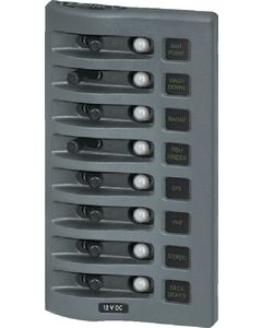 Blue Sea Systems Panel Wd 12Vdc Clb 8Pos Gray BLU 4378