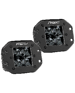 Rigid Industries D-Series PRO Flush Mount - Spot LED - Midnight Edition - Pair - Black 212213BLK