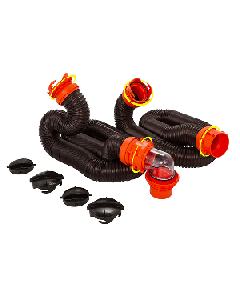 CAMCO RHINOFLEX 20' SEWER HOSE KIT W/ 4 IN 1 ELBOW CAPS 39741