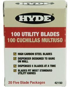 Hyde Tools Hd Utility Knife Blades 100/Pk Hyt 42150