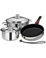 Magma A10-363-2-IND Stainless Steel Induction Compatible Non-Stick 7 Piece "Nesting" Cookware Set MAG-A103632IND