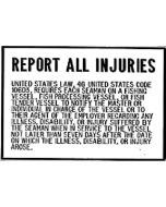 Bernard Engraving Report All Injuries Plaque BER P230
