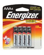 Eveready Battery Battery Aaa Energizr 4/Cd  @12 EVR E92BP4