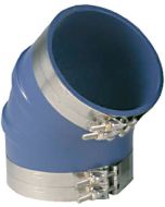 Trident hose Elbow 3In 45D W/Clamps Blue Si TRC 240V3000SS