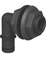 FLOW RITE 3/4 QL ELBOW DBL NUT THRU BLK MA-007-QLB